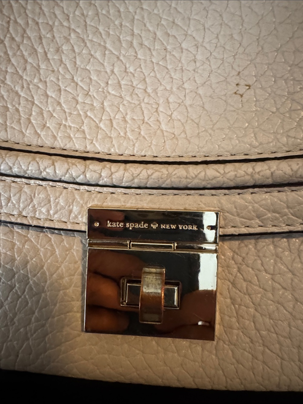 kate spade Pebbled Leather Crossbody in Light Beige